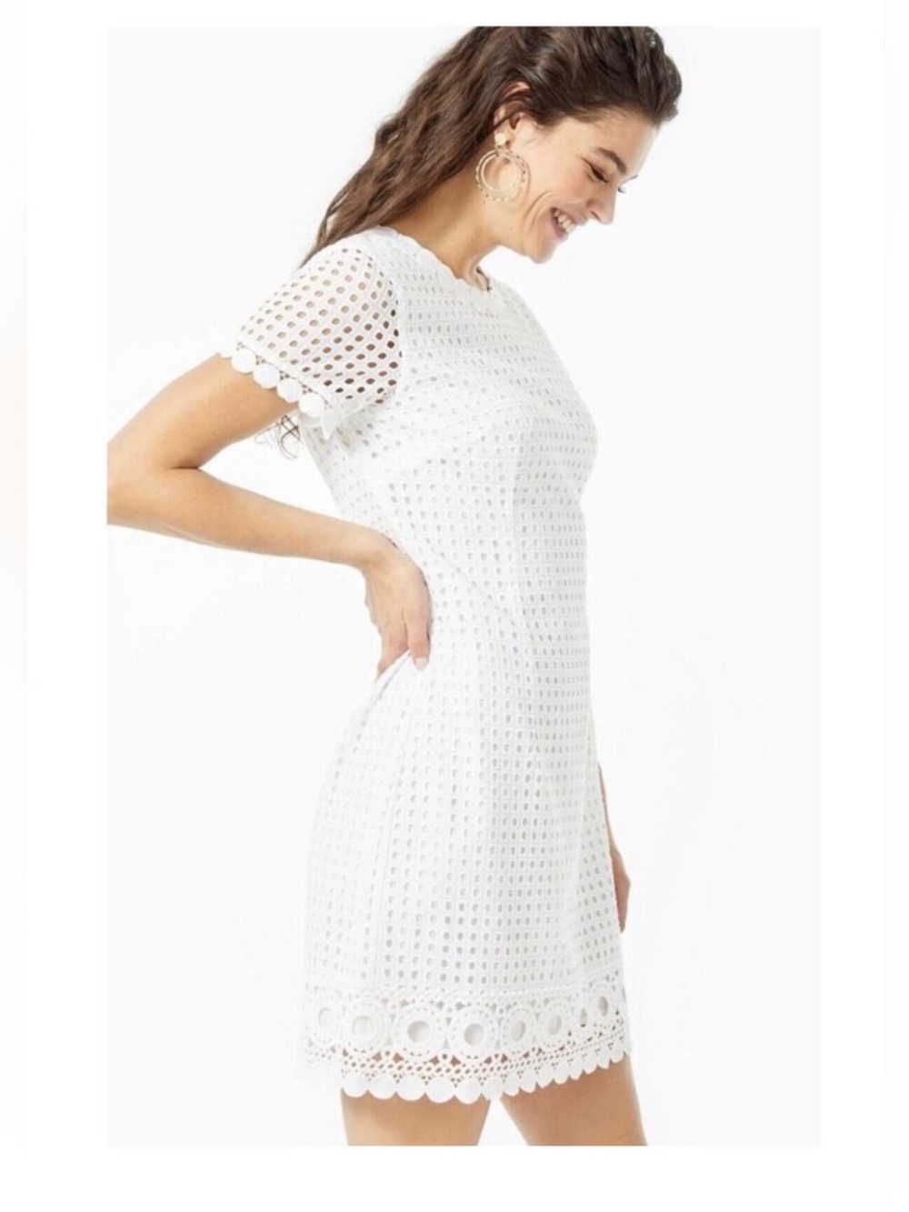 Lilly Pulitzer Jennifer eyelet shift dress white size 4 - Picture 3 of 13